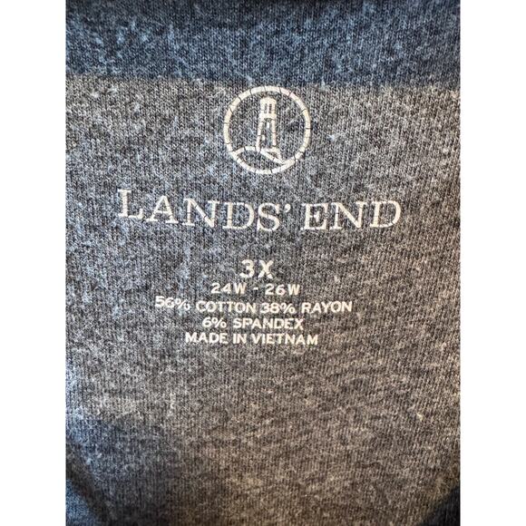 Lands' End Women's Long Sleeve Gray Black Trim Snap Detail Tunic Shirt Plus 3X - Picture 4 of 9